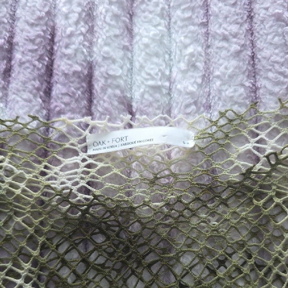 OAK + FORT Olive Open-Knit Scoop Neck Sweater - Picture 3 of 5